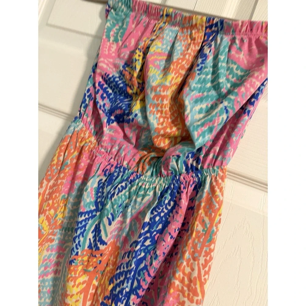 Lilly Pulitzer Windsor Strapless Dress -Electric Feel Size XS coverup Beachy - Picture 5 of 16